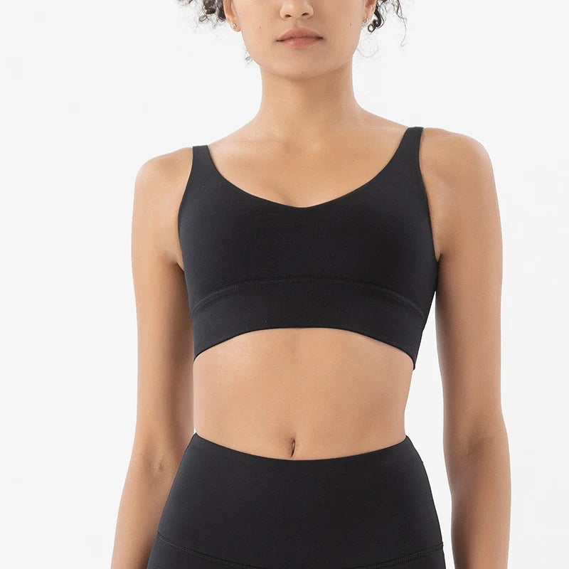 Maya Everyday Sports Bra - Nylon Bra Top with Removable Pads