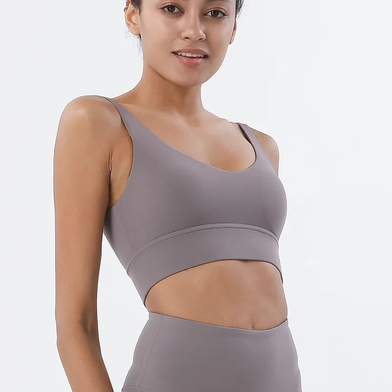 Maya Everyday Sports Bra - Nylon Bra Top with Removable Pads