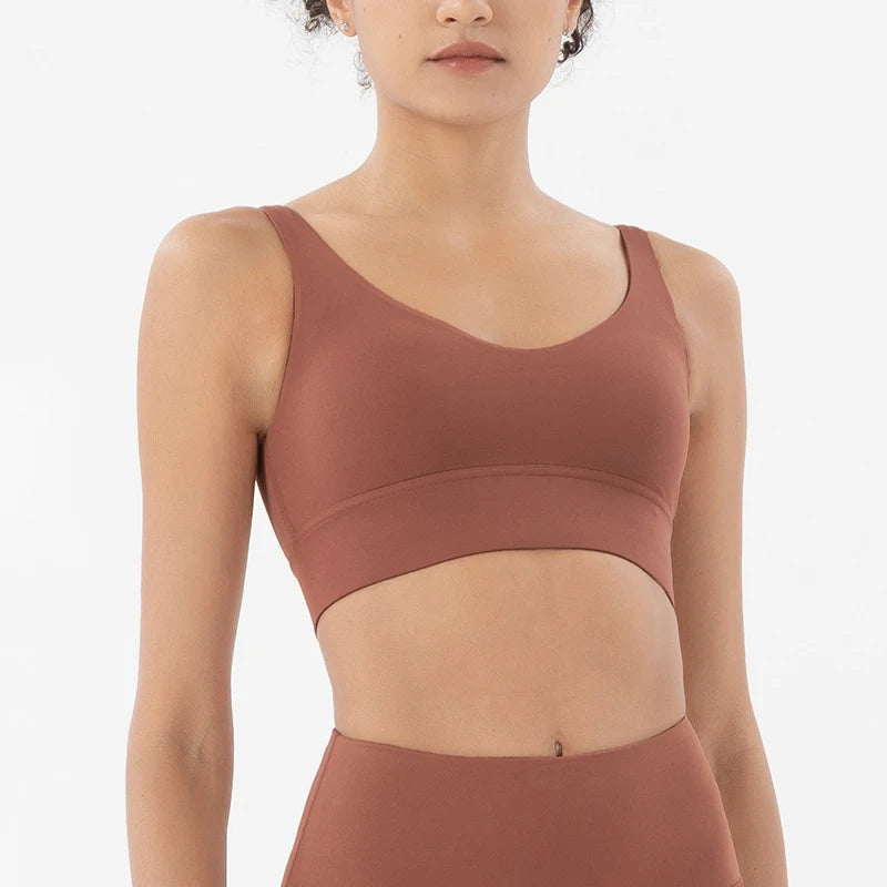 Maya Everyday Sports Bra - Nylon Bra Top with Removable Pads