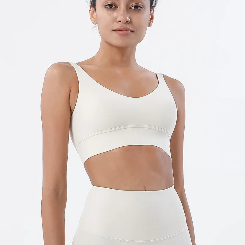 Maya Everyday Sports Bra - Nylon Bra Top with Removable Pads