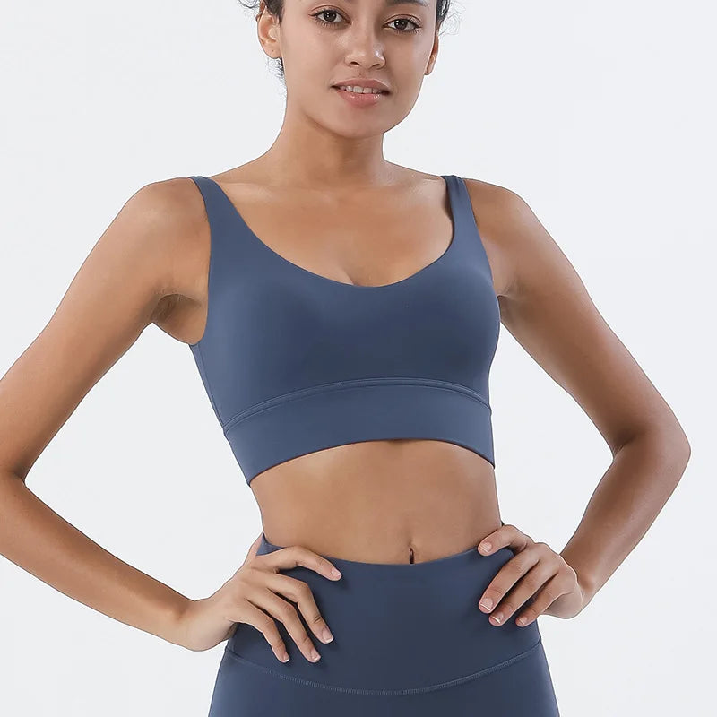 Maya Everyday Sports Bra - Nylon Bra Top with Removable Pads