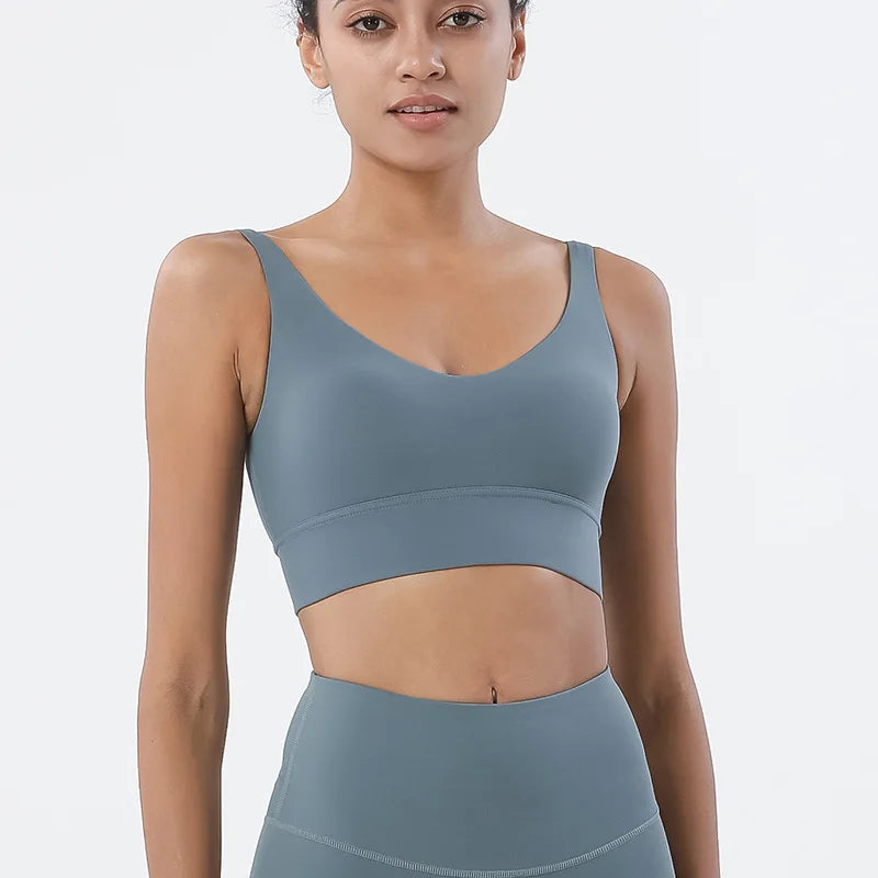 Maya Everyday Sports Bra - Nylon Bra Top with Removable Pads