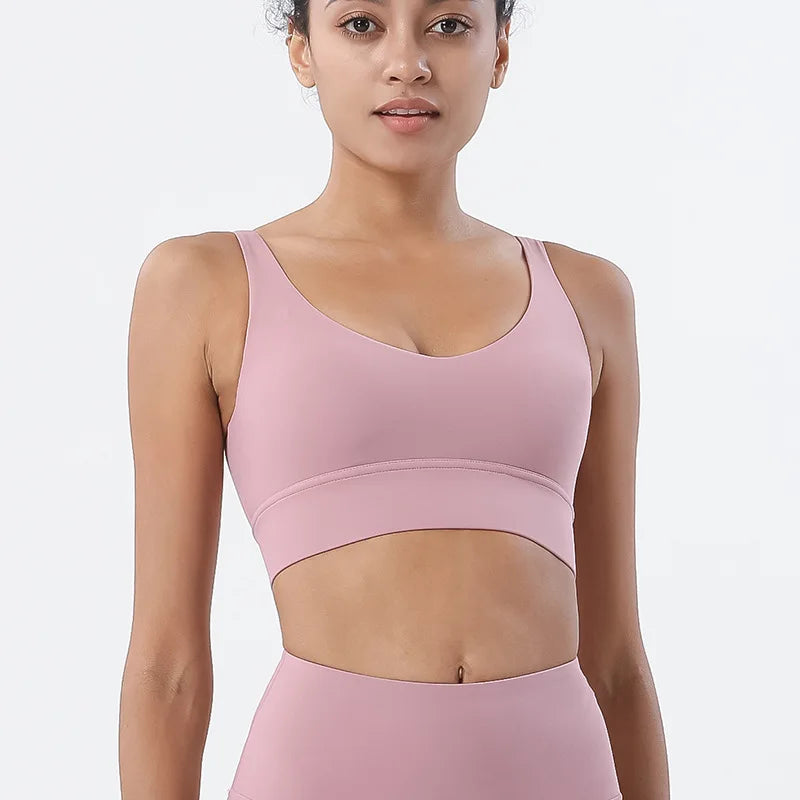 Maya Everyday Sports Bra - Nylon Bra Top with Removable Pads