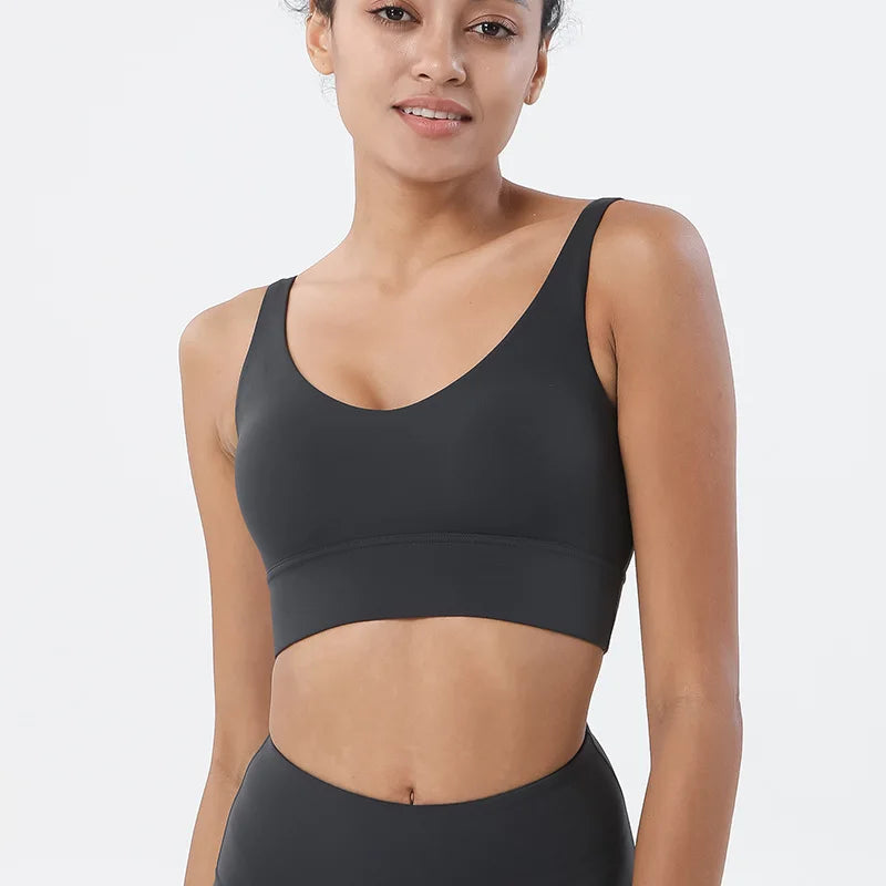 Maya Everyday Sports Bra - Nylon Bra Top with Removable Pads
