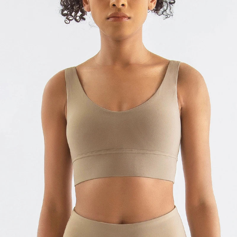 Maya Everyday Sports Bra - Nylon Bra Top with Removable Pads