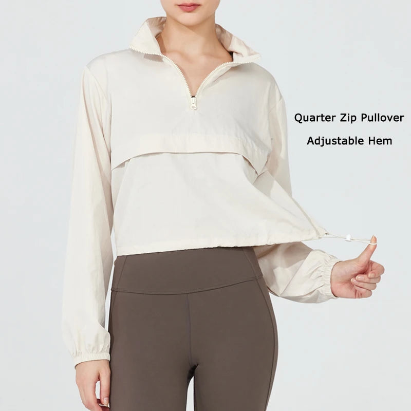Maple Quarter-Zip Pullover - Lightweight Nylon Running Jacket