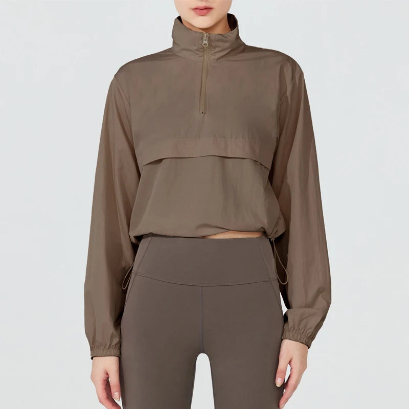 Maple Quarter-Zip Pullover - Lightweight Nylon Running Jacket