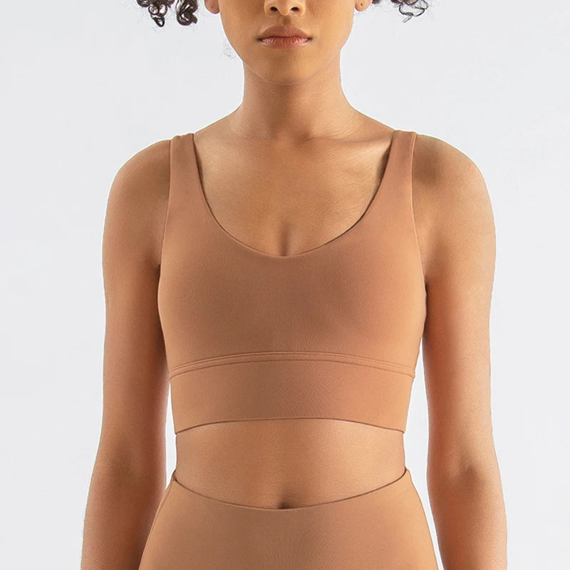 Maya Everyday Sports Bra - Nylon Bra Top with Removable Pads