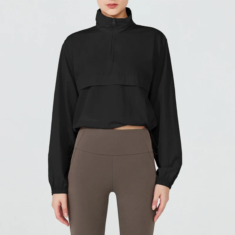 Maple Quarter-Zip Pullover - Lightweight Nylon Running Jacket