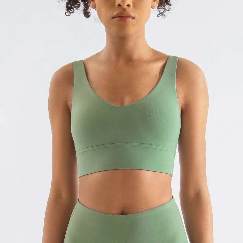 Maya Everyday Sports Bra - Nylon Bra Top with Removable Pads