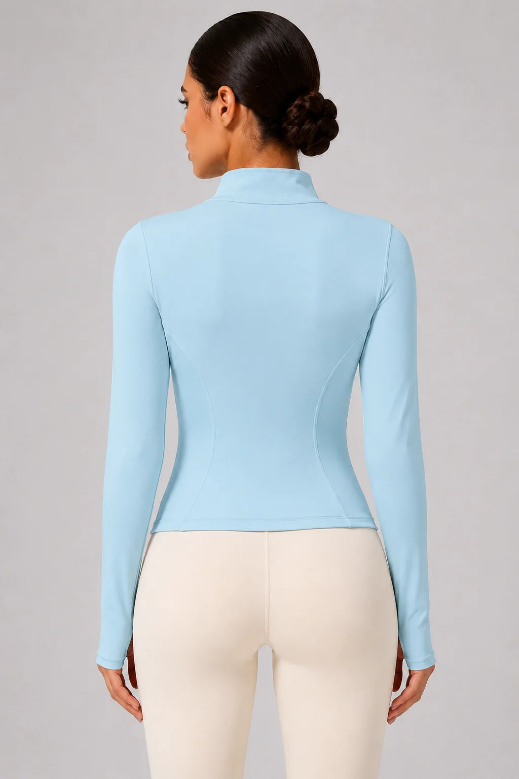 Harper Full-Zip Thumbhole Jacket - Slim-Fit Stretch Yoga Jacket