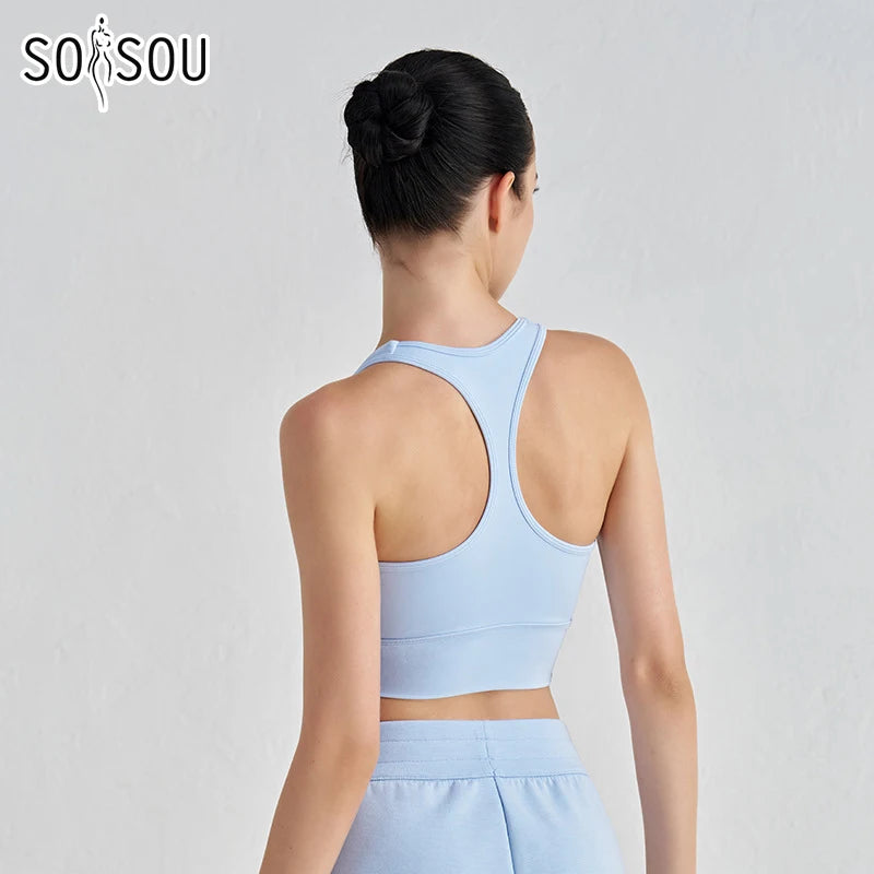 Selene Backless U-Neck Bra - Nylon Crop Sports Bra for Women