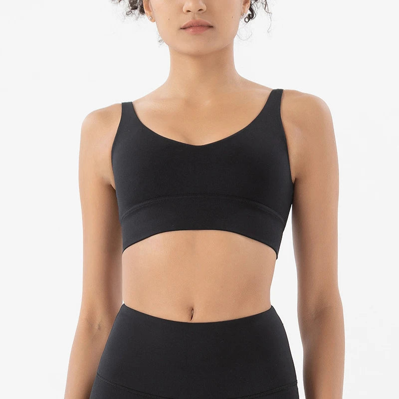 Maya Everyday Sports Bra - Nylon Bra Top with Removable Pads