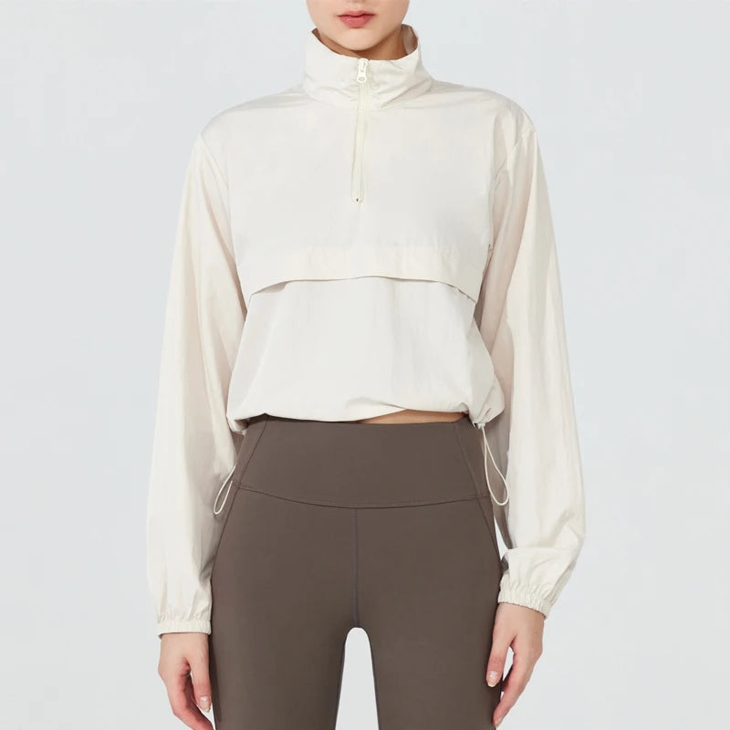 Maple Quarter-Zip Pullover - Lightweight Nylon Running Jacket