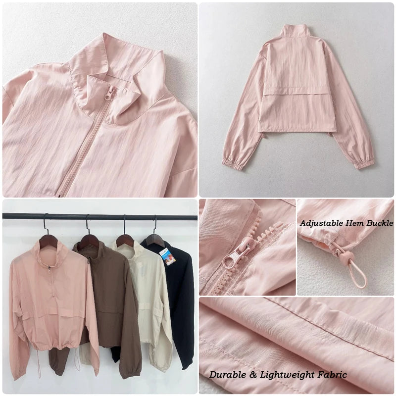 Maple Quarter-Zip Pullover - Lightweight Nylon Running Jacket