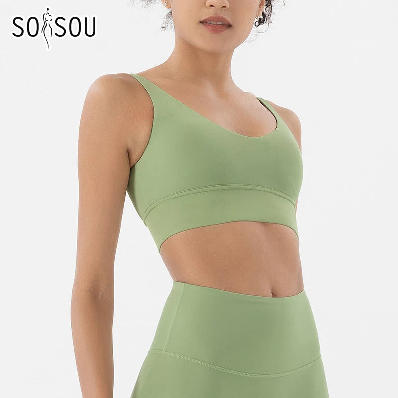 Maya Everyday Sports Bra - Nylon Bra Top with Removable Pads