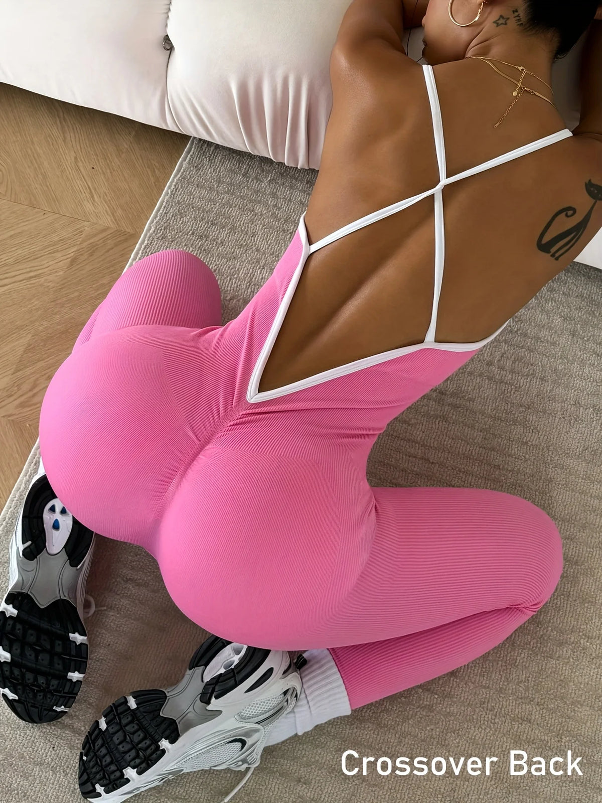Rhea Sport Romper - Nylon One-Piece Workout Bodysuit for Women