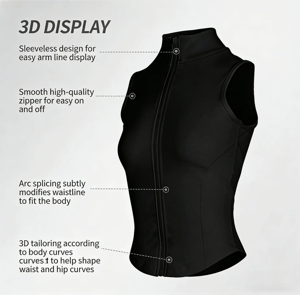 Quinn Zip Training Vest - Sleeveless Nylon Quick-Dry Layer