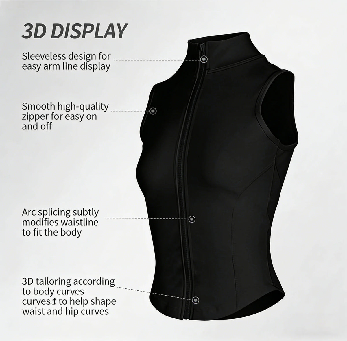 Quinn Zip Training Vest - Sleeveless Nylon Quick-Dry Layer