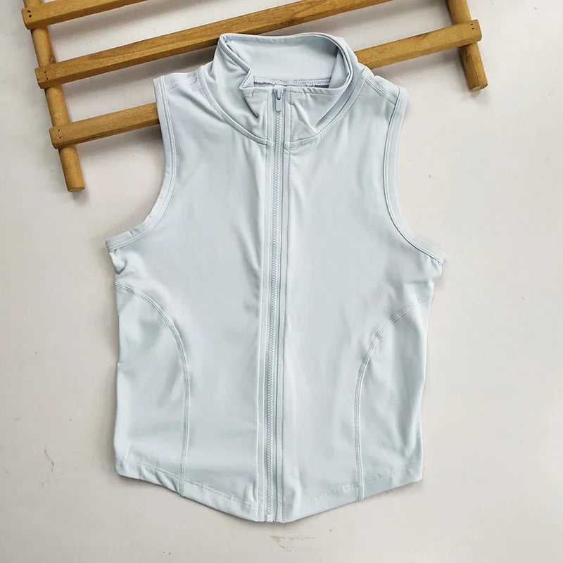 Quinn Zip Training Vest - Sleeveless Nylon Quick-Dry Layer
