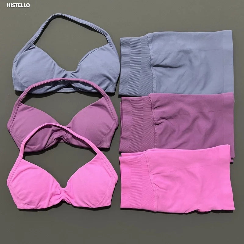 Ribbed Flow Set - Scrunch Seamless Bra Top and Shorts 2-Piece Set
