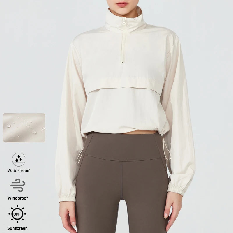 Maple Quarter-Zip Pullover - Lightweight Nylon Running Jacket