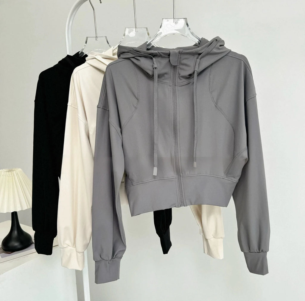 Summit Hooded Running Jacket - Lightweight Nylon Zip Jacket