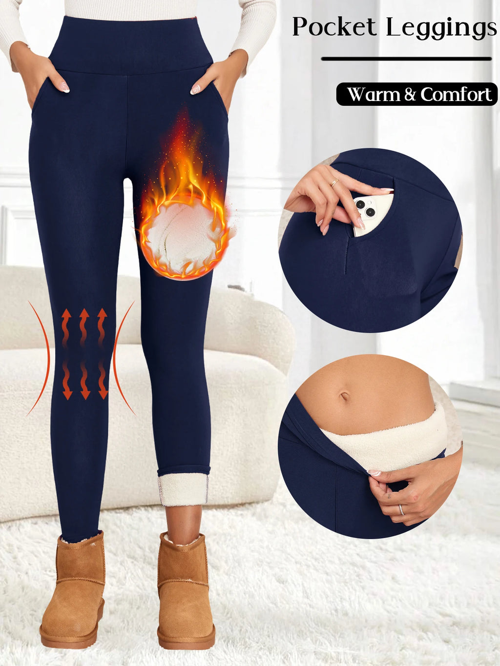 Hearth Fleece-Lined Flare Leggings - High-Waisted Warm Flared Leggings