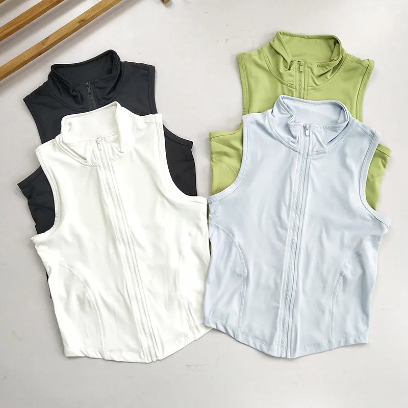 Quinn Zip Training Vest - Sleeveless Nylon Quick-Dry Layer