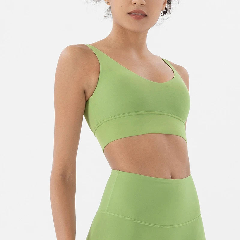 Maya Everyday Sports Bra - Nylon Bra Top with Removable Pads