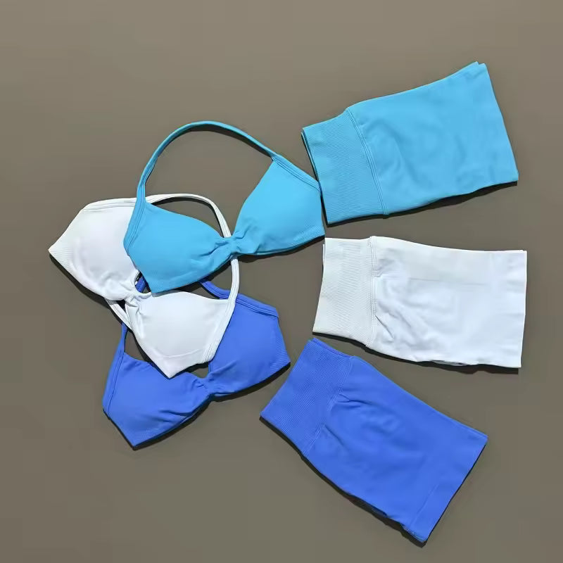 Luna Sculpt Set - Seamless Strappy Bra & Scrunch Shorts