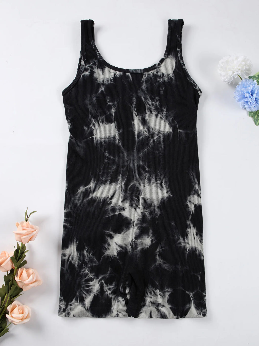 Dahlia Ribbed U-Neck Jumpsuit - Backless Sleeveless Yoga Bodysuit