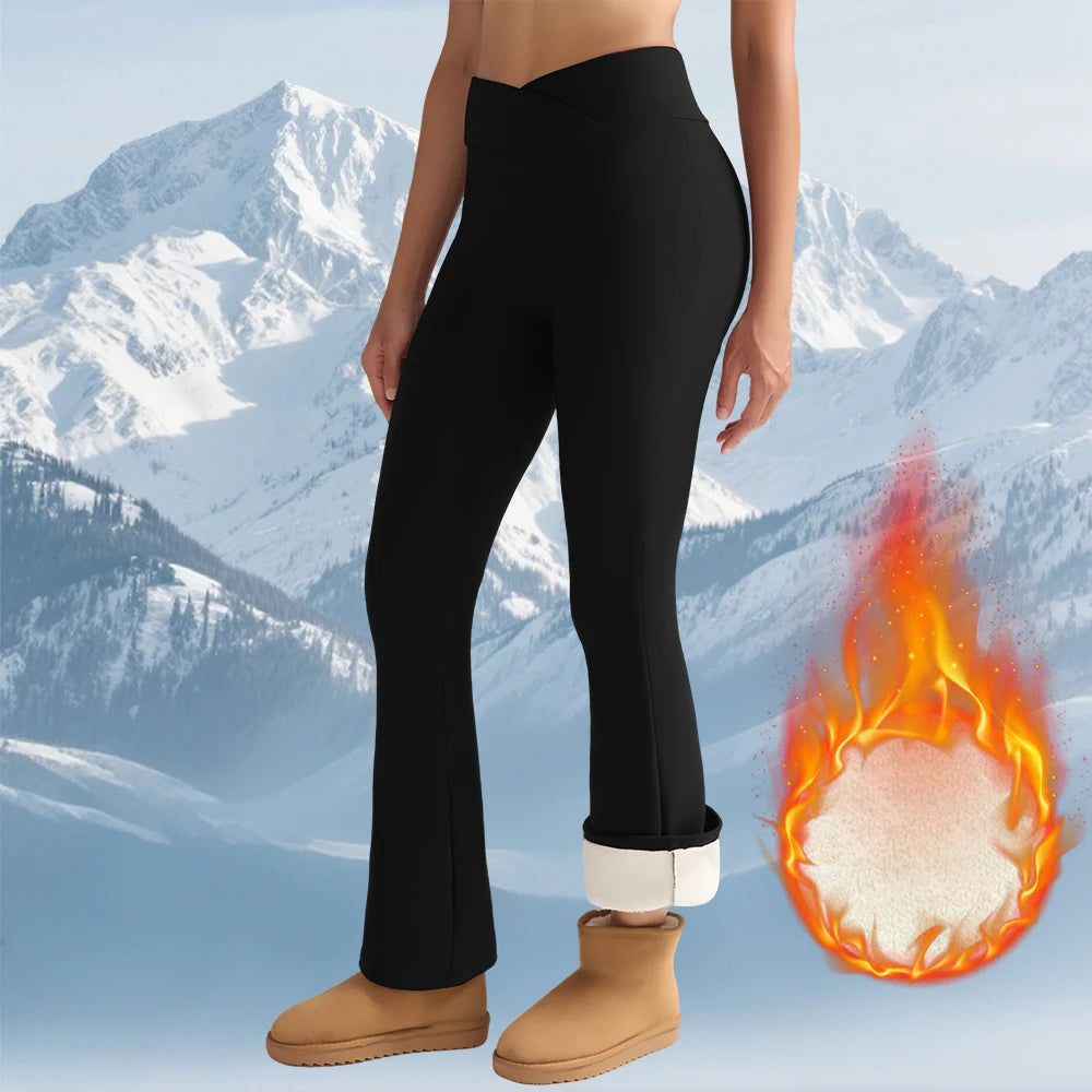 Hearth Fleece-Lined Flare Leggings - High-Waisted Warm Flared Leggings