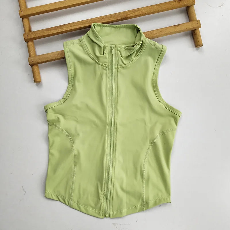 Quinn Zip Training Vest - Sleeveless Nylon Quick-Dry Layer
