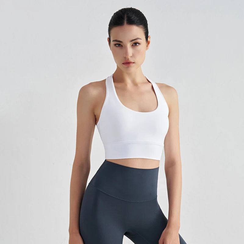 Selene Backless U-Neck Bra - Nylon Crop Sports Bra for Women