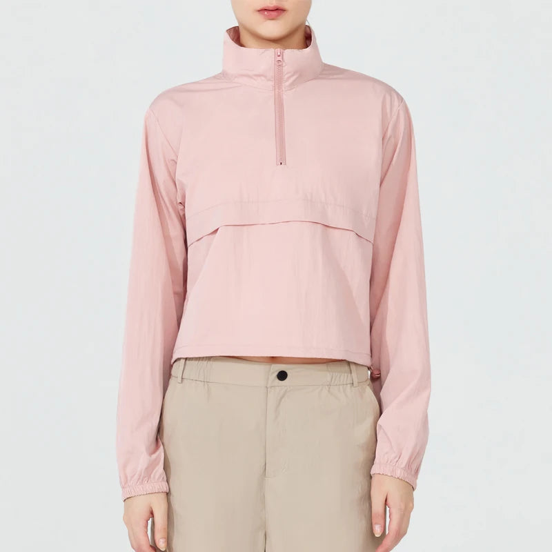 Maple Quarter-Zip Pullover - Lightweight Nylon Running Jacket