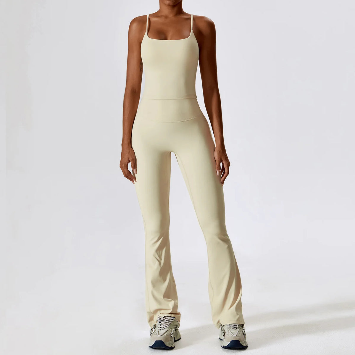 Laurel Seamless Long-Sleeve Set - Crop Top & Flare Leggings