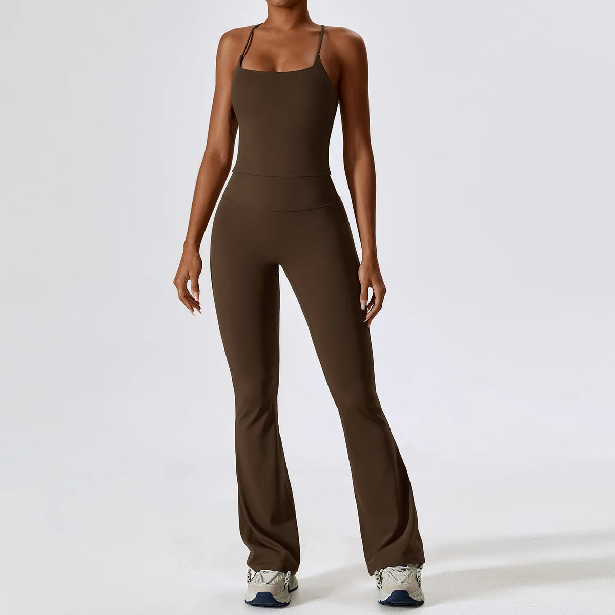 Laurel Seamless Long-Sleeve Set - Crop Top & Flare Leggings