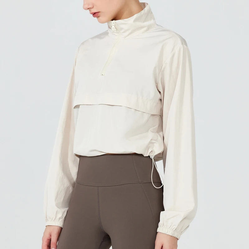 Maple Quarter-Zip Pullover - Lightweight Nylon Running Jacket