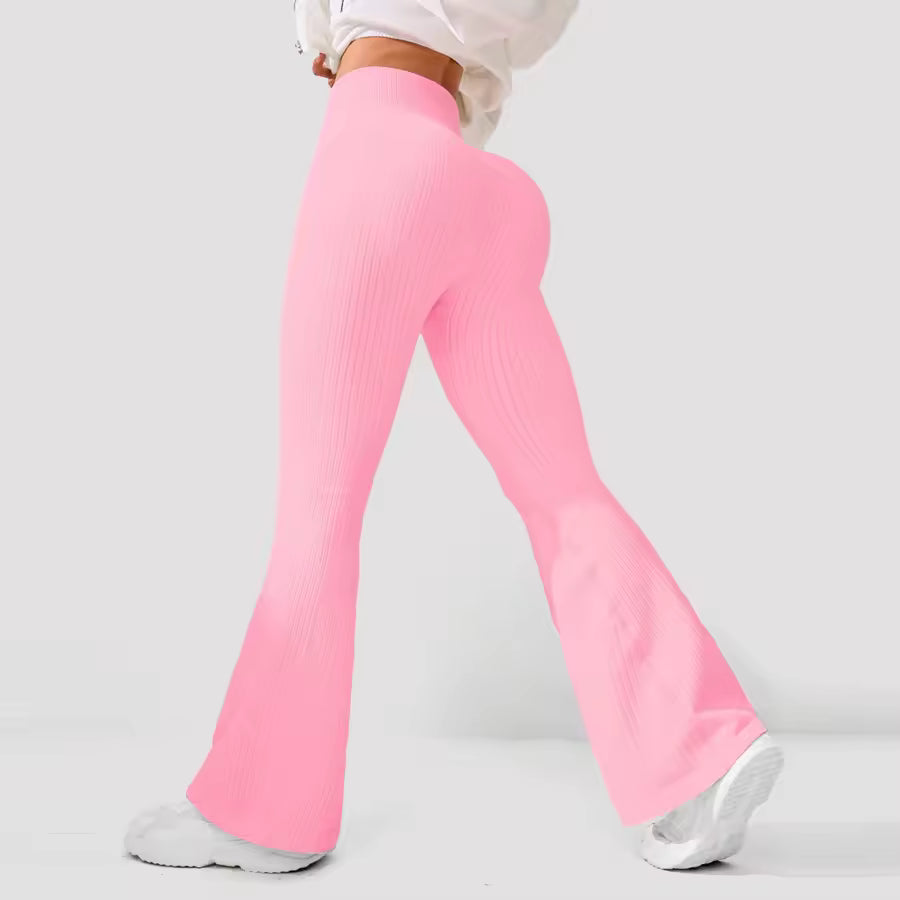 Ruby Sculpt Flare Leggings - Ribbed Seamless High-Waisted Flare Pants