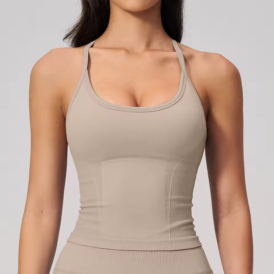 Wren Sculpt Longline Bra Tank - Ribbed Seamless Contour Support