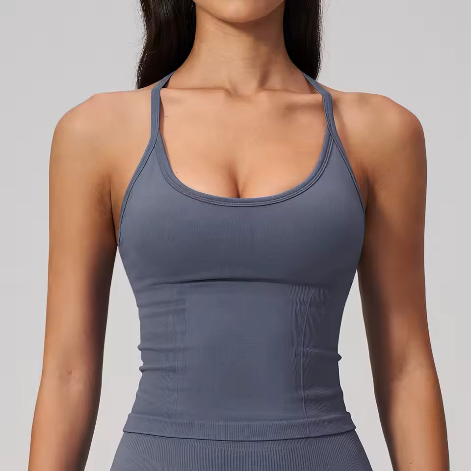 Wren Sculpt Longline Bra Tank - Ribbed Seamless Contour Support