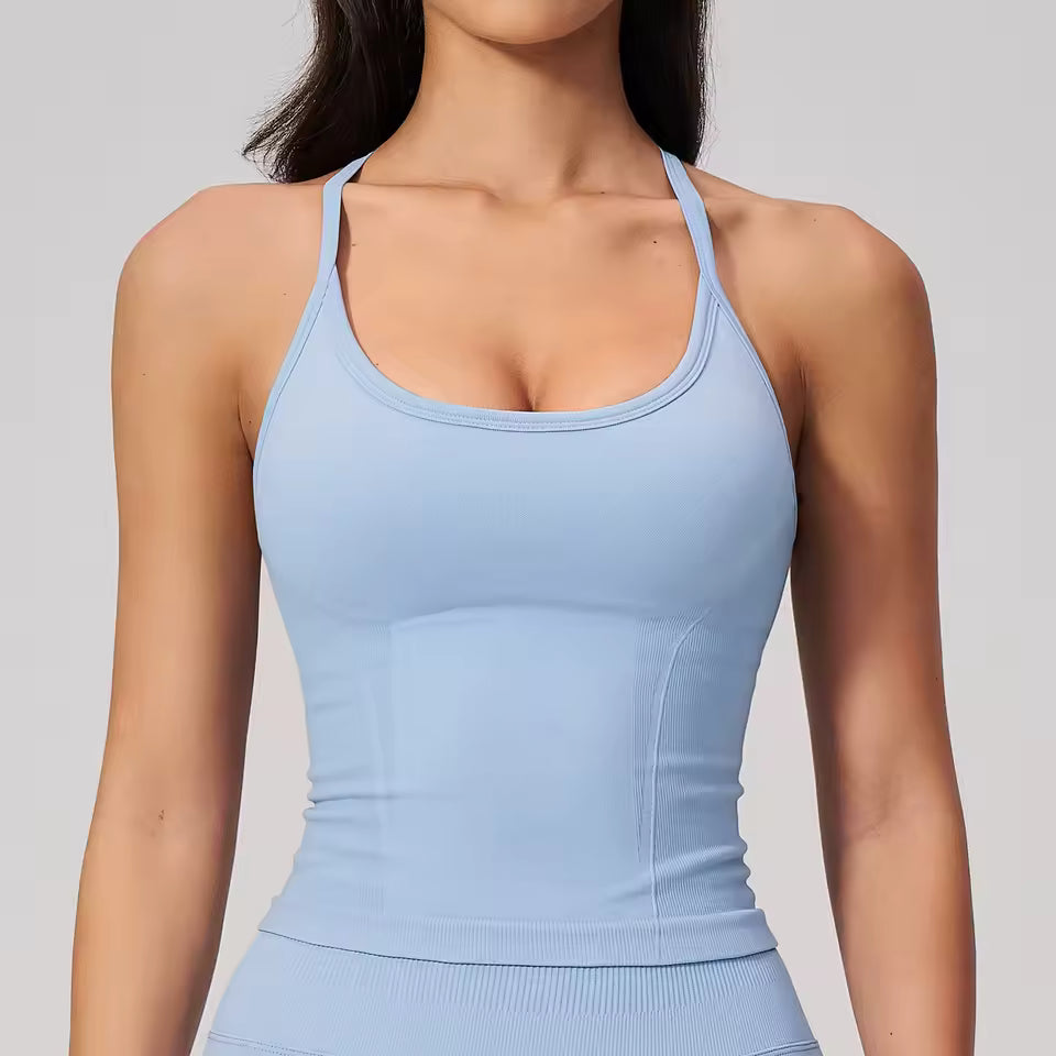 Wren Sculpt Longline Bra Tank - Ribbed Seamless Contour Support